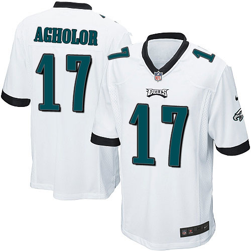 Men's Game Nelson Agholor Nike Jersey White Road - #17 NFL Philadelphia Eagles